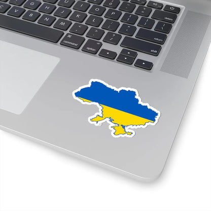 Flag map of Ukraine (Ukraine) STICKER Vinyl Kiss-Cut Decal - The Sticker Space