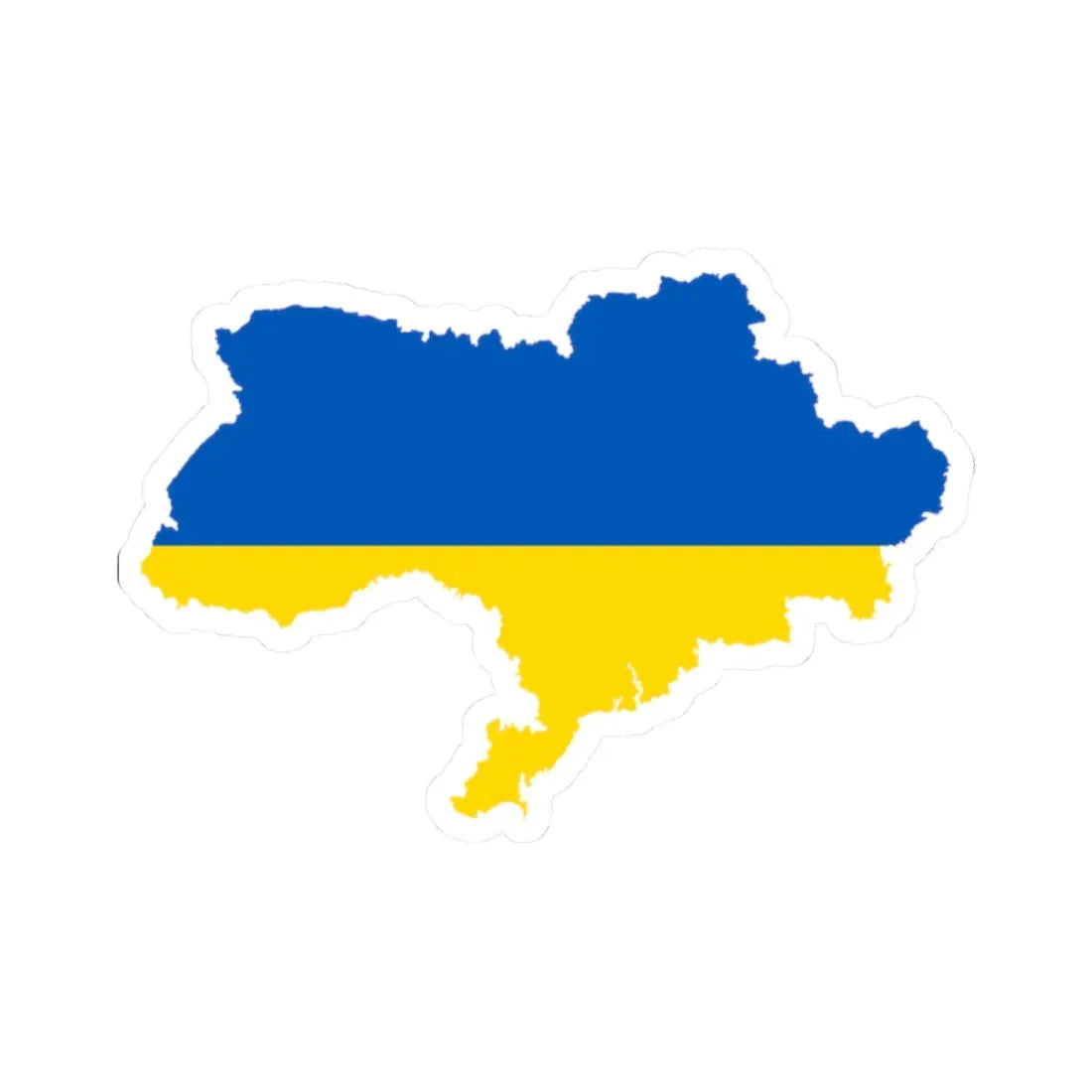Flag map of Ukraine with Russian-occupied territories omitted (Ukraine) STICKER Vinyl Kiss-Cut Decal 2 Inch White - The Sticker Space