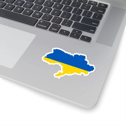 Flag map of Ukraine with Russian-occupied territories omitted (Ukraine) STICKER Vinyl Kiss-Cut Decal - The Sticker Space