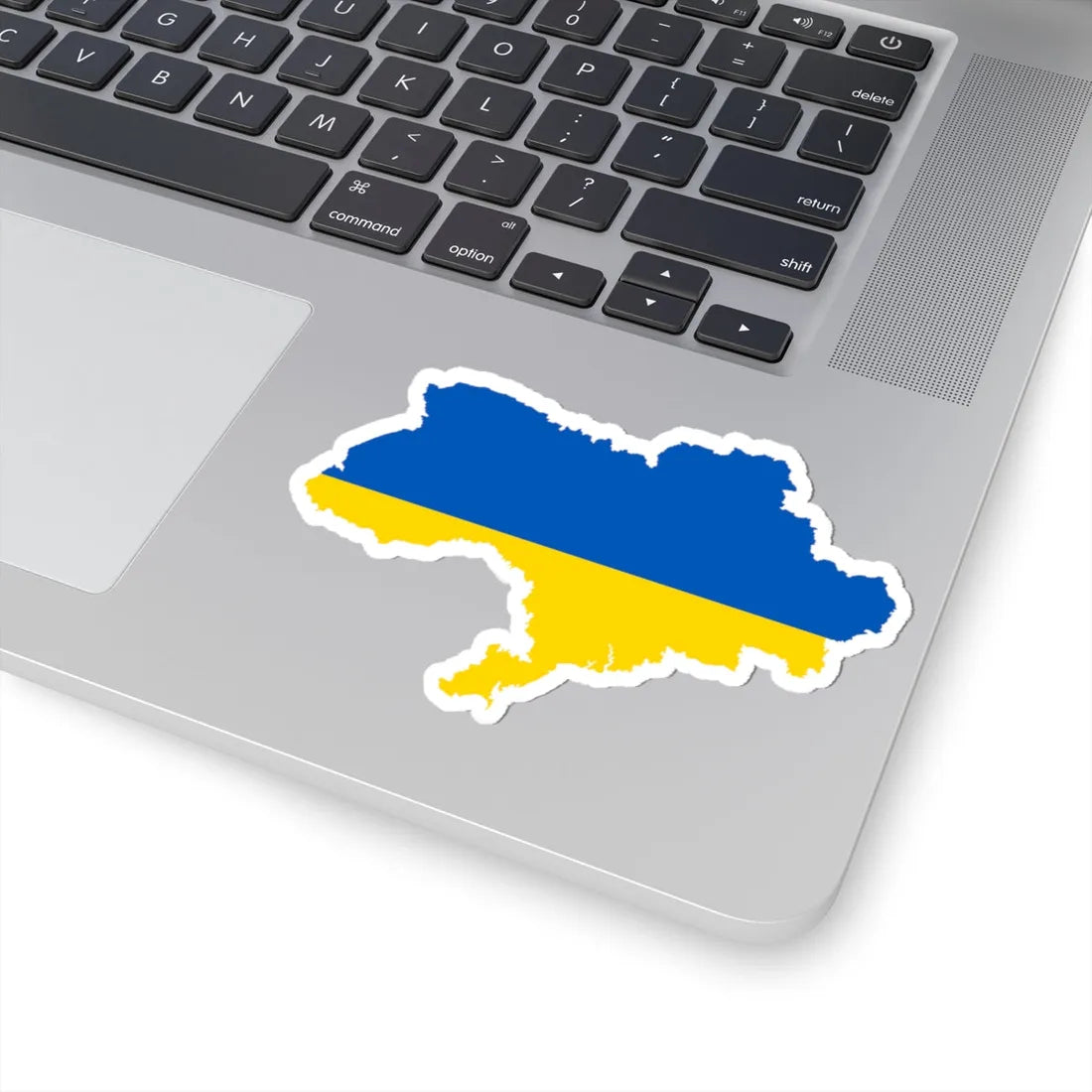 Flag map of Ukraine with Russian-occupied territories omitted (Ukraine) STICKER Vinyl Kiss-Cut Decal - The Sticker Space