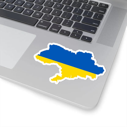 Flag map of Ukraine with Russian-occupied territories omitted (Ukraine) STICKER Vinyl Kiss-Cut Decal - The Sticker Space