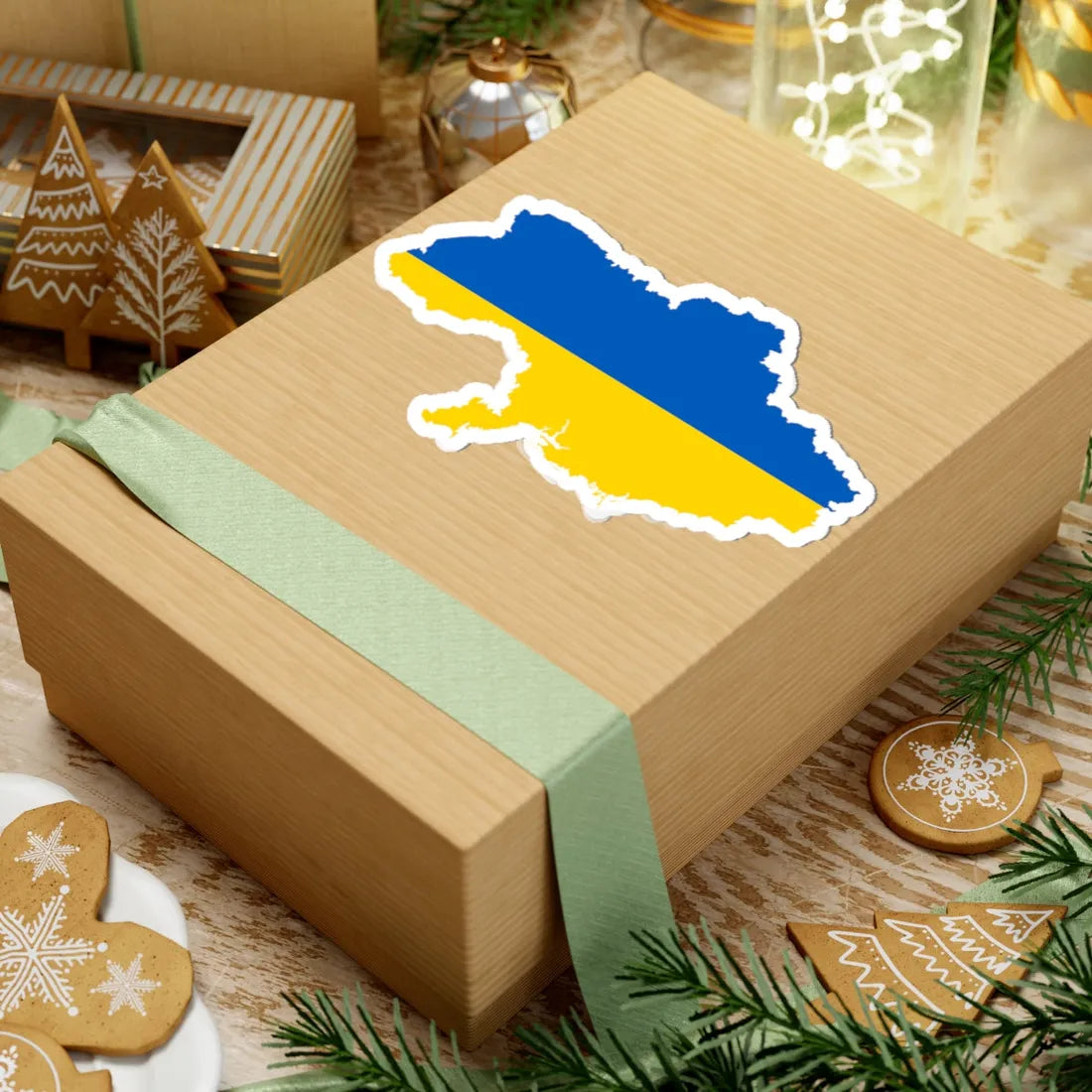 Flag map of Ukraine without Crimea 2014-2022 (Ukraine) STICKER Vinyl Kiss-Cut Decal - The Sticker Space