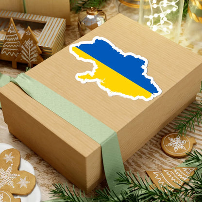 Flag map of Ukraine without Crimea 2014-2022 (Ukraine) STICKER Vinyl Kiss-Cut Decal - The Sticker Space