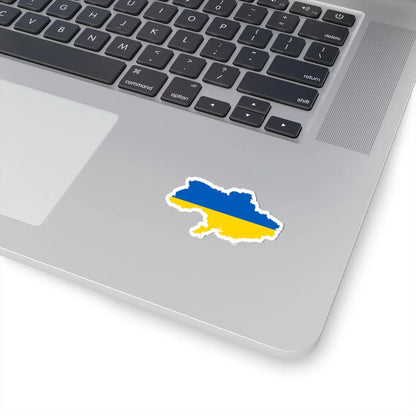Flag map of Ukraine without Crimea 2014-2022 (Ukraine) STICKER Vinyl Kiss-Cut Decal - The Sticker Space