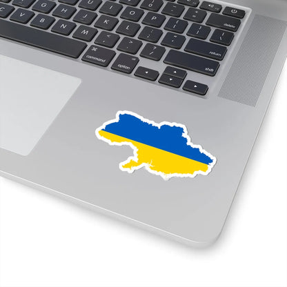 Flag map of Ukraine without Crimea 2014-2022 (Ukraine) STICKER Vinyl Kiss-Cut Decal - The Sticker Space