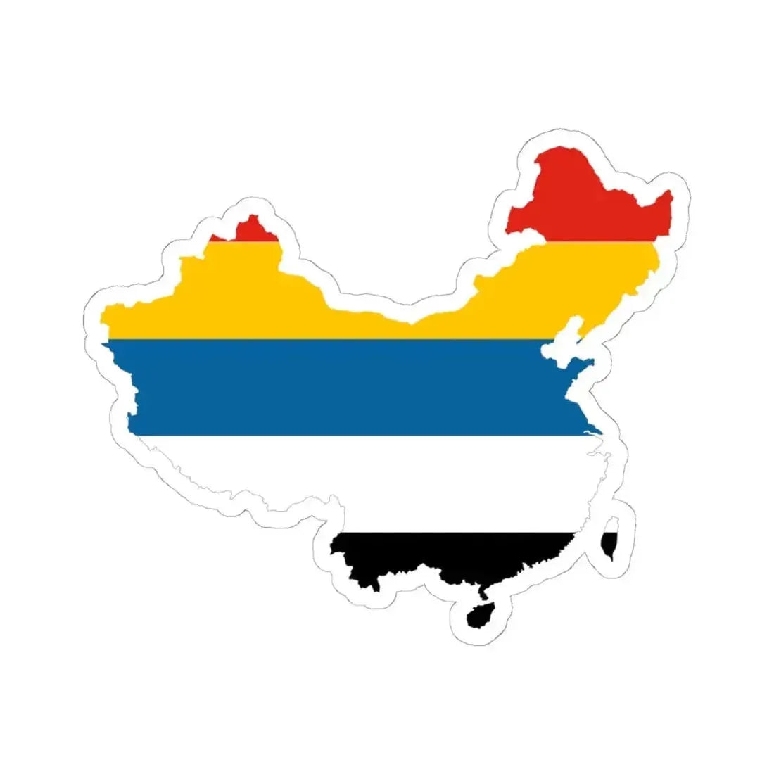 Flag map of Unified China Beiyang Government (China) STICKER Vinyl Kiss-Cut Decal 6 Inch White - The Sticker Space