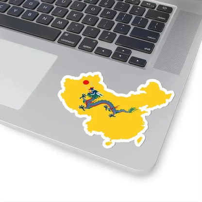 Flag map of Unified China Qing dynasty (China) STICKER Vinyl Kiss-Cut Decal - The Sticker Space
