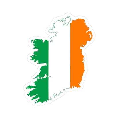 Flag-map of United Ireland (Ireland) STICKER Vinyl Kiss-Cut Decal 3 Inch White - The Sticker Space