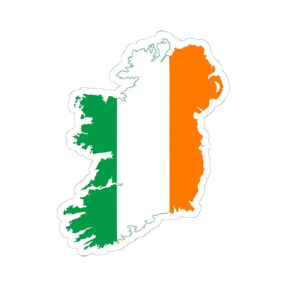Flag-map of United Ireland (Ireland) STICKER Vinyl Kiss-Cut Decal 6 Inch White - The Sticker Space