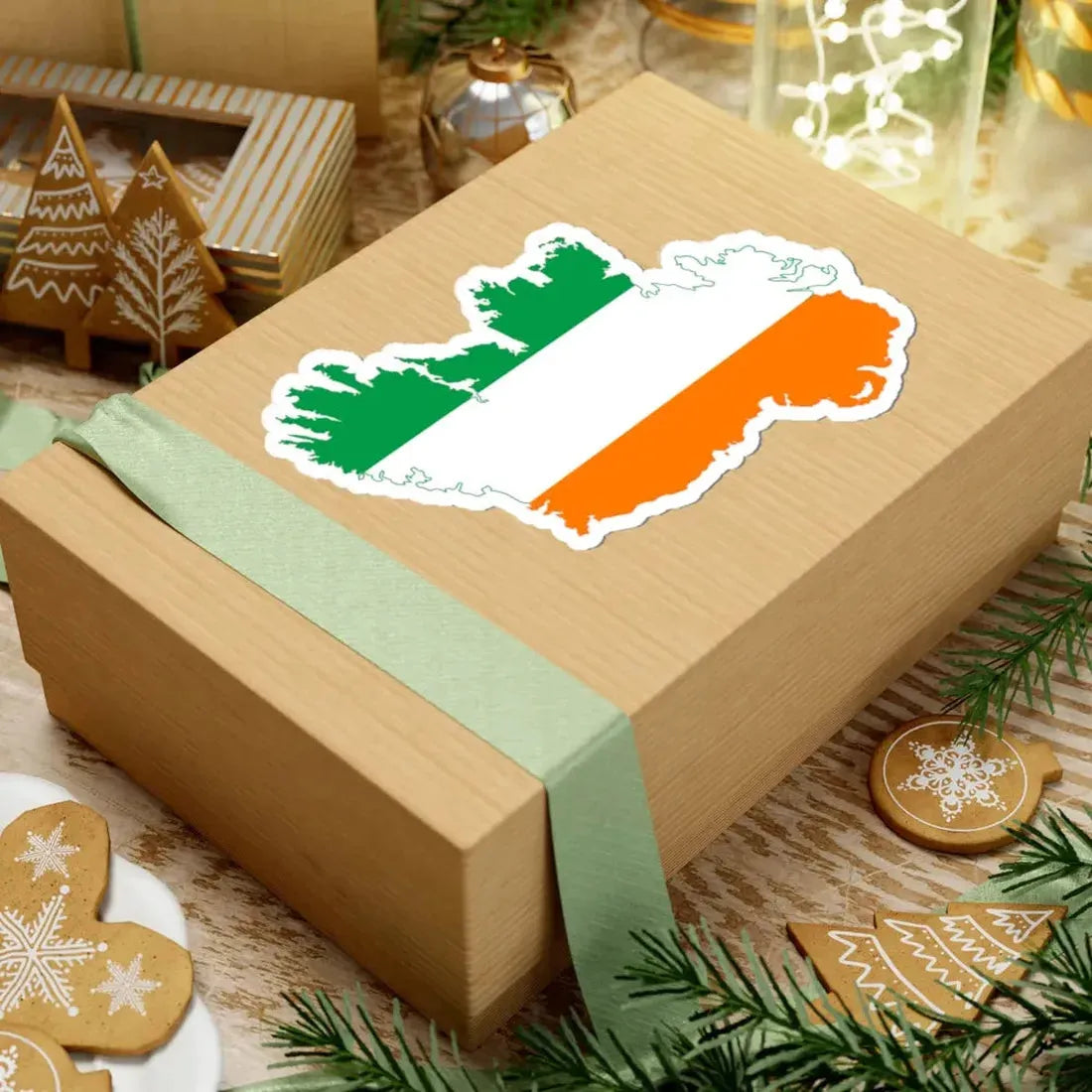 Flag-map of United Ireland (Ireland) STICKER Vinyl Kiss-Cut Decal - The Sticker Space