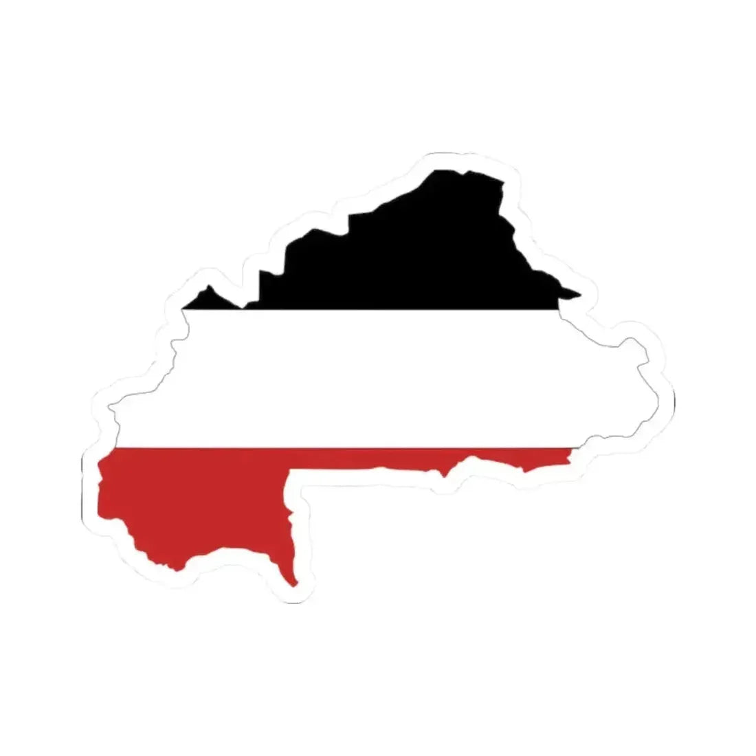 Flag map of Upper Volta (Burkina Faso) STICKER Vinyl Kiss-Cut Decal 2 Inch White - The Sticker Space