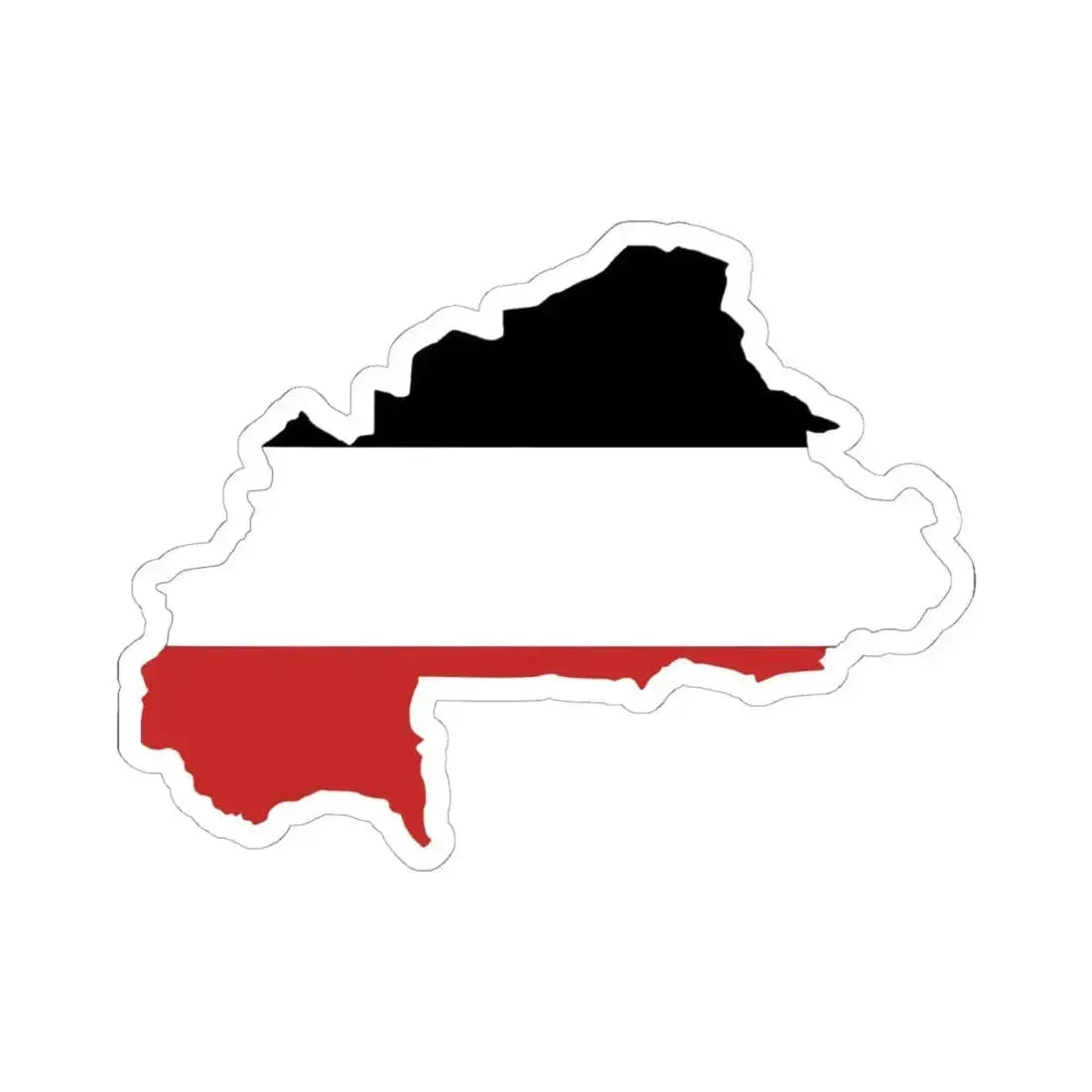 Flag map of Upper Volta (Burkina Faso) STICKER Vinyl Kiss-Cut Decal 6 Inch White - The Sticker Space