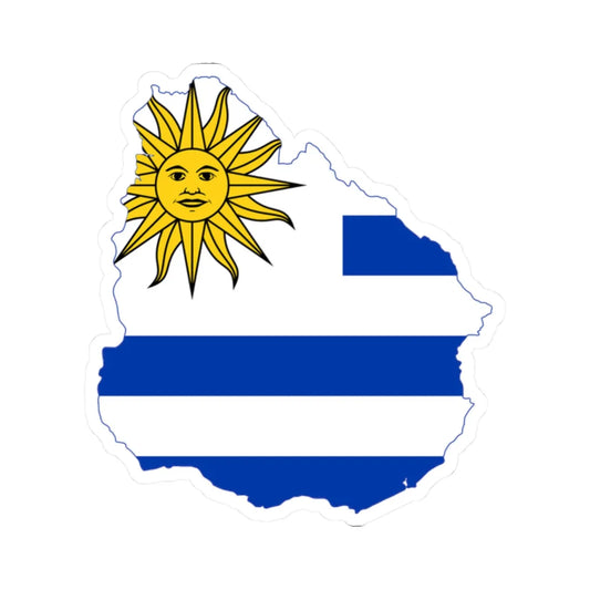 Flag-map of Uruguay (Uruguay) STICKER Vinyl Kiss-Cut Decal 2 Inch White - The Sticker Space