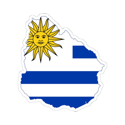 Flag-map of Uruguay (Uruguay) STICKER Vinyl Kiss-Cut Decal 6 Inch White - The Sticker Space