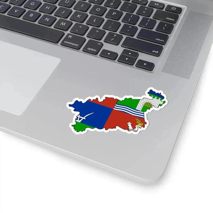 Flag-map of Usti nad Labem Region (Czech Republic) STICKER Vinyl Kiss-Cut Decal - The Sticker Space