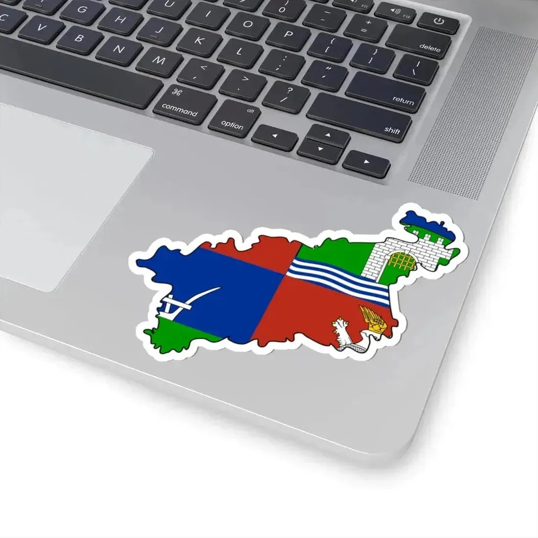 Flag-map of Usti nad Labem Region (Czech Republic) STICKER Vinyl Kiss-Cut Decal - The Sticker Space