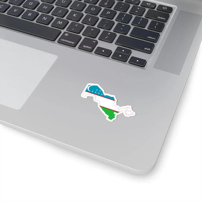 Flag-map of Uzbekistan (Uzbekistan) STICKER Vinyl Kiss-Cut Decal - The Sticker Space