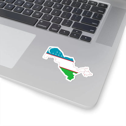 Flag-map of Uzbekistan (Uzbekistan) STICKER Vinyl Kiss-Cut Decal - The Sticker Space