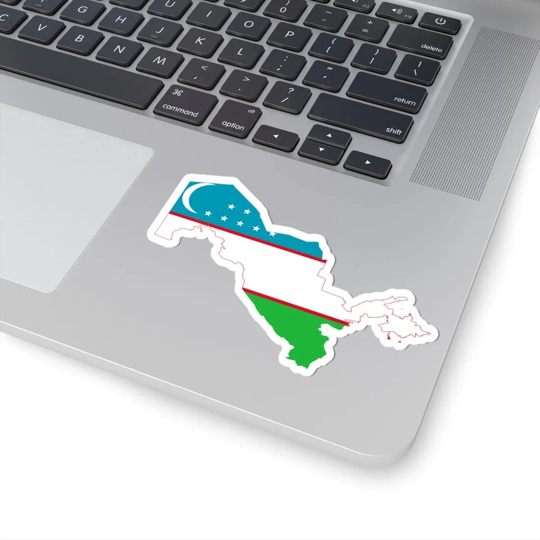 Flag-map of Uzbekistan (Uzbekistan) STICKER Vinyl Kiss-Cut Decal - The Sticker Space