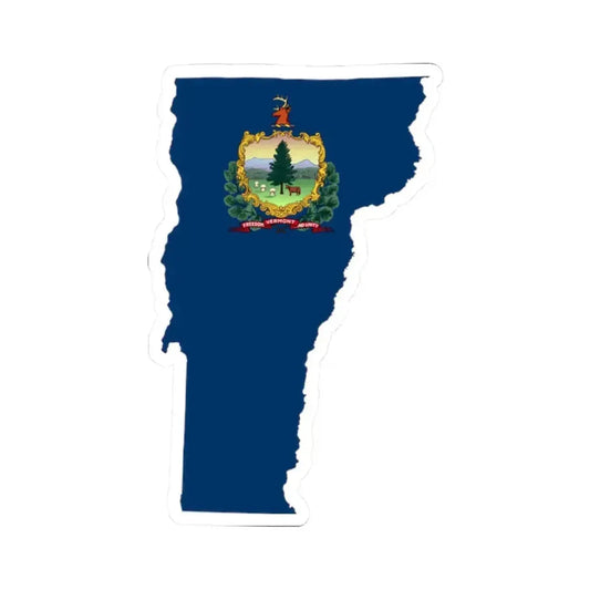Flag-map of Vermont (United States) STICKER Vinyl Kiss-Cut Decal 2 Inch White - The Sticker Space