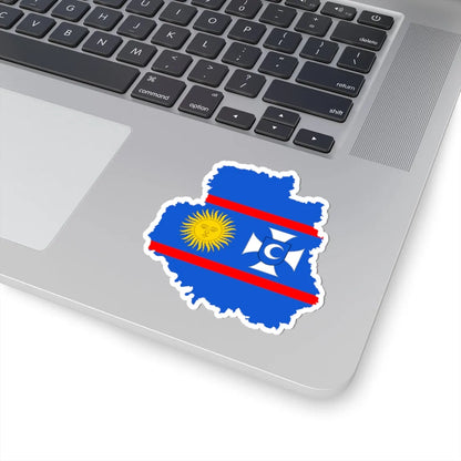 Flag-map of Vinnytsia Oblast (Ukraine) STICKER Vinyl Kiss-Cut Decal - The Sticker Space