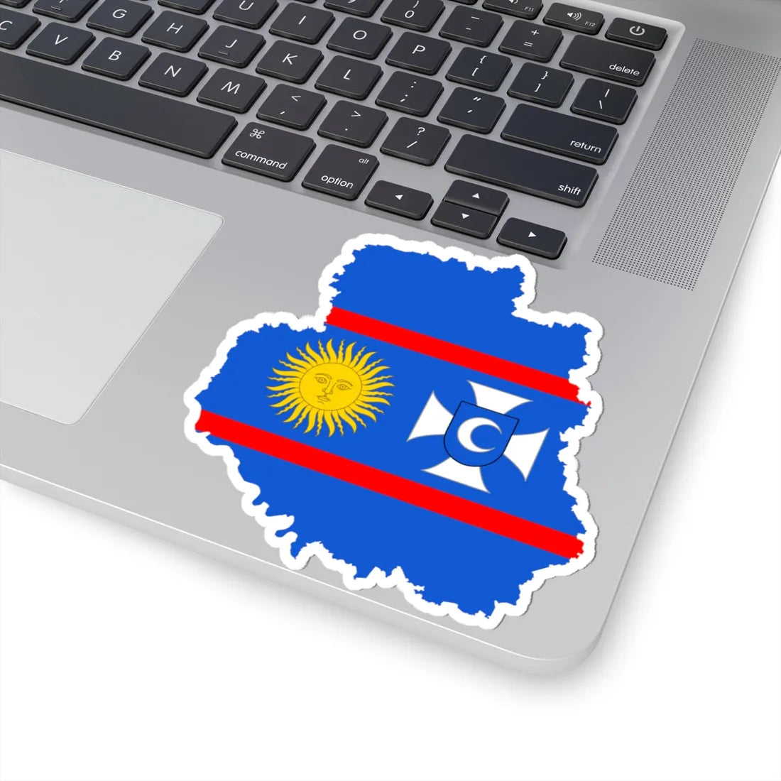 Flag-map of Vinnytsia Oblast (Ukraine) STICKER Vinyl Kiss-Cut Decal - The Sticker Space