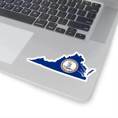 Flag-map of Virginia (United States) STICKER Vinyl Kiss-Cut Decal - The Sticker Space