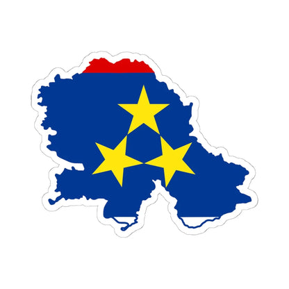 Flag-map of Vojvodina (Serbia) STICKER Vinyl Kiss-Cut Decal 6 Inch White - The Sticker Space