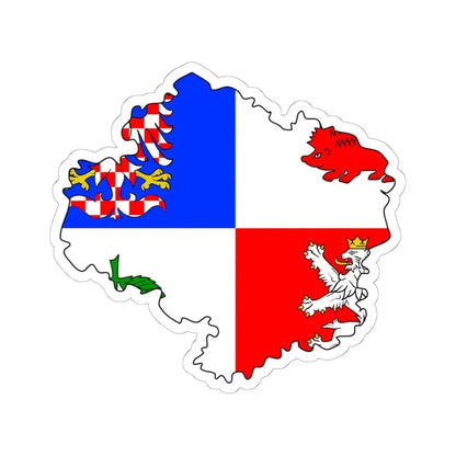 Flag-map of Vysocina Region (Czech Republic) STICKER Vinyl Kiss-Cut Decal 6 Inch White - The Sticker Space