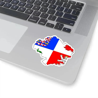 Flag-map of Vysocina Region (Czech Republic) STICKER Vinyl Kiss-Cut Decal - The Sticker Space