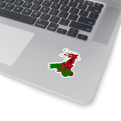 Flag map of Wales (United Kingdom) STICKER Vinyl Kiss-Cut Decal - The Sticker Space