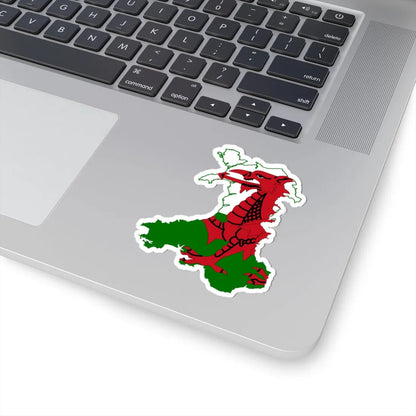 Flag map of Wales (United Kingdom) STICKER Vinyl Kiss-Cut Decal - The Sticker Space