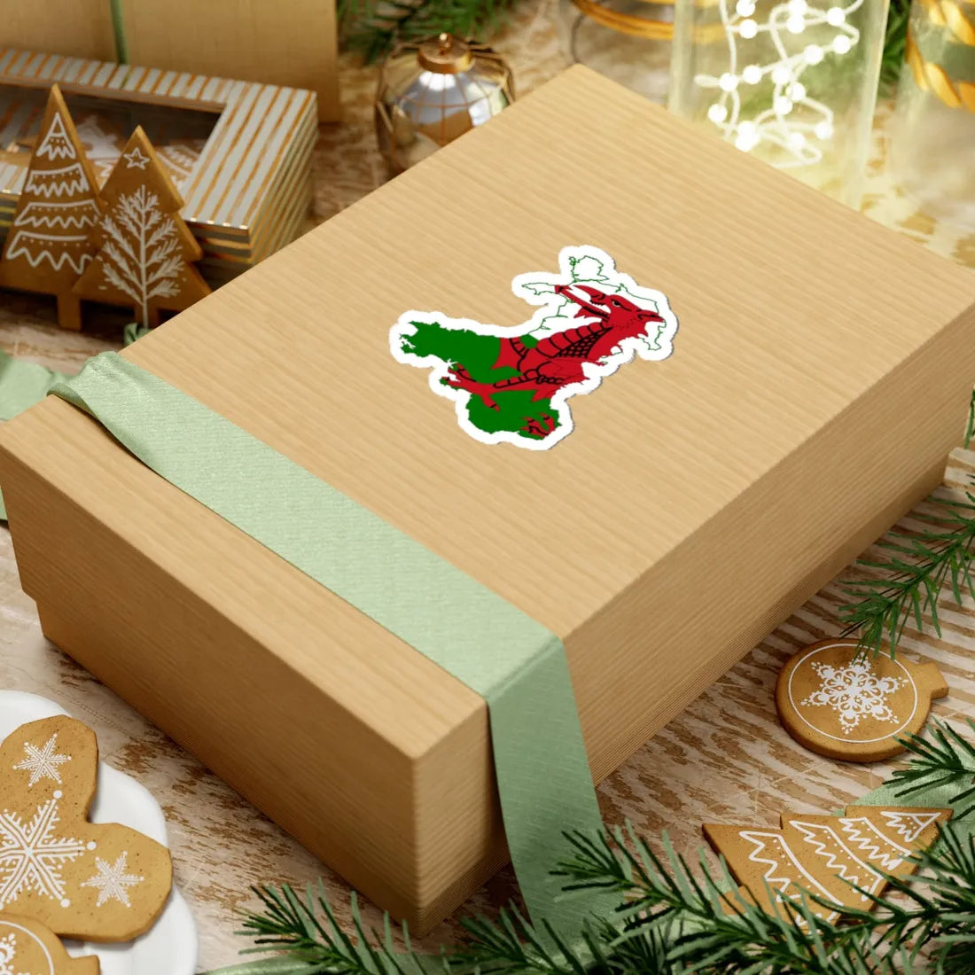 Flag map of Wales (United Kingdom) STICKER Vinyl Kiss-Cut Decal - The Sticker Space