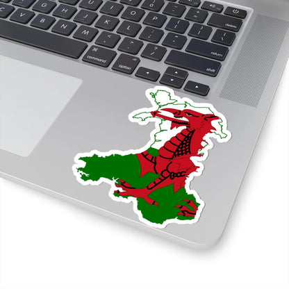 Flag map of Wales (United Kingdom) STICKER Vinyl Kiss-Cut Decal - The Sticker Space