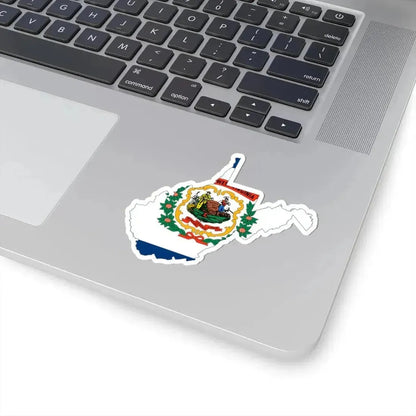 Flag-map of West Virginia (United States) STICKER Vinyl Kiss-Cut Decal - The Sticker Space