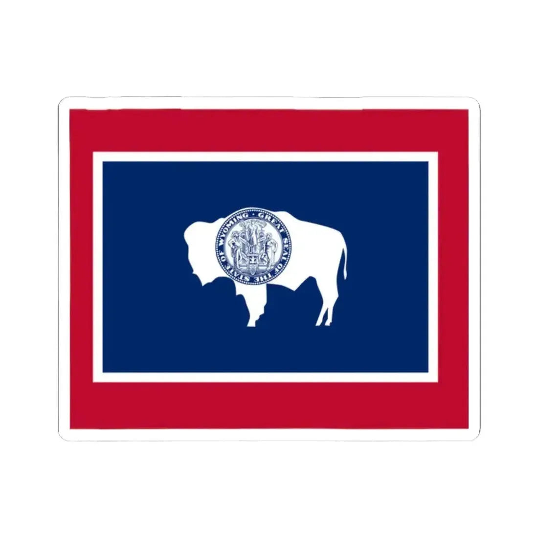 Flag-map of Wyoming (United States) STICKER Vinyl Kiss-Cut Decal 2 Inch White - The Sticker Space