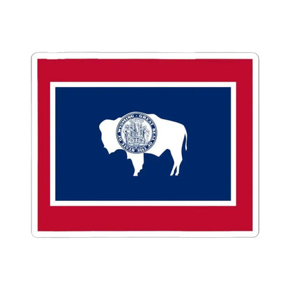 Flag-map of Wyoming (United States) STICKER Vinyl Kiss-Cut Decal 4 Inch White - The Sticker Space