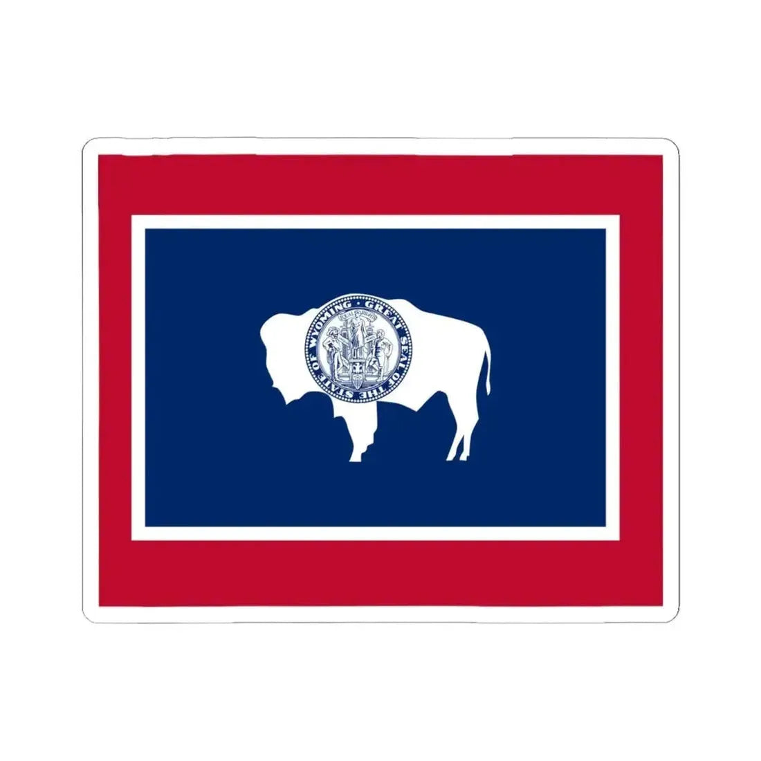Flag-map of Wyoming (United States) STICKER Vinyl Kiss-Cut Decal 6 Inch White - The Sticker Space