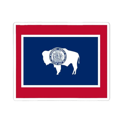 Flag-map of Wyoming (United States) STICKER Vinyl Kiss-Cut Decal 6 Inch White - The Sticker Space