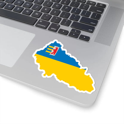Flag-map of Zakarpattia Oblast (Ukraine) STICKER Vinyl Kiss-Cut Decal - The Sticker Space