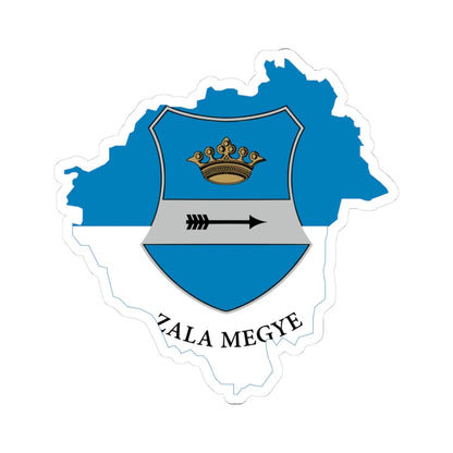 Flag-map of Zala County (Hungary) STICKER Vinyl Kiss-Cut Decal 3 Inch White - The Sticker Space