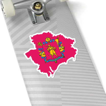 Flag-map of Zaporizhia Oblast (Ukraine) STICKER Vinyl Kiss-Cut Decal - The Sticker Space