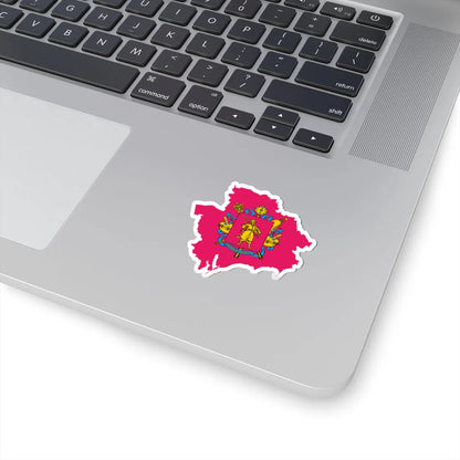Flag-map of Zaporizhia Oblast (Ukraine) STICKER Vinyl Kiss-Cut Decal - The Sticker Space