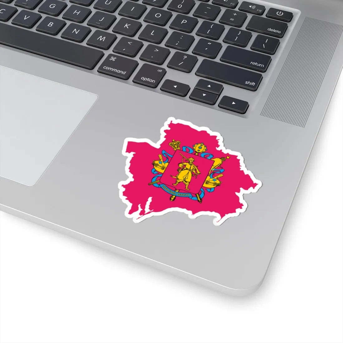 Flag-map of Zaporizhia Oblast (Ukraine) STICKER Vinyl Kiss-Cut Decal - The Sticker Space
