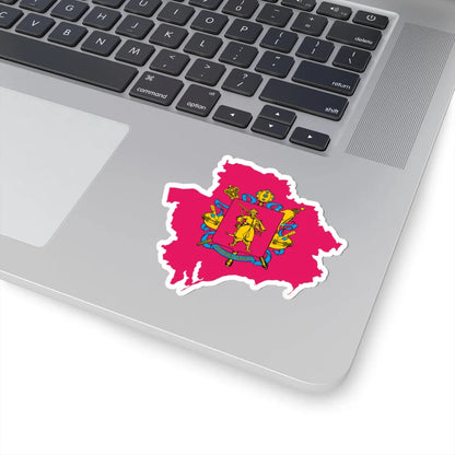 Flag-map of Zaporizhia Oblast (Ukraine) STICKER Vinyl Kiss-Cut Decal - The Sticker Space