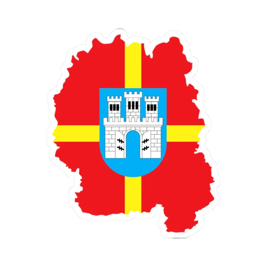 Flag-map of Zhytomyr Oblast (Ukraine) STICKER Vinyl Kiss-Cut Decal 2 Inch White - The Sticker Space