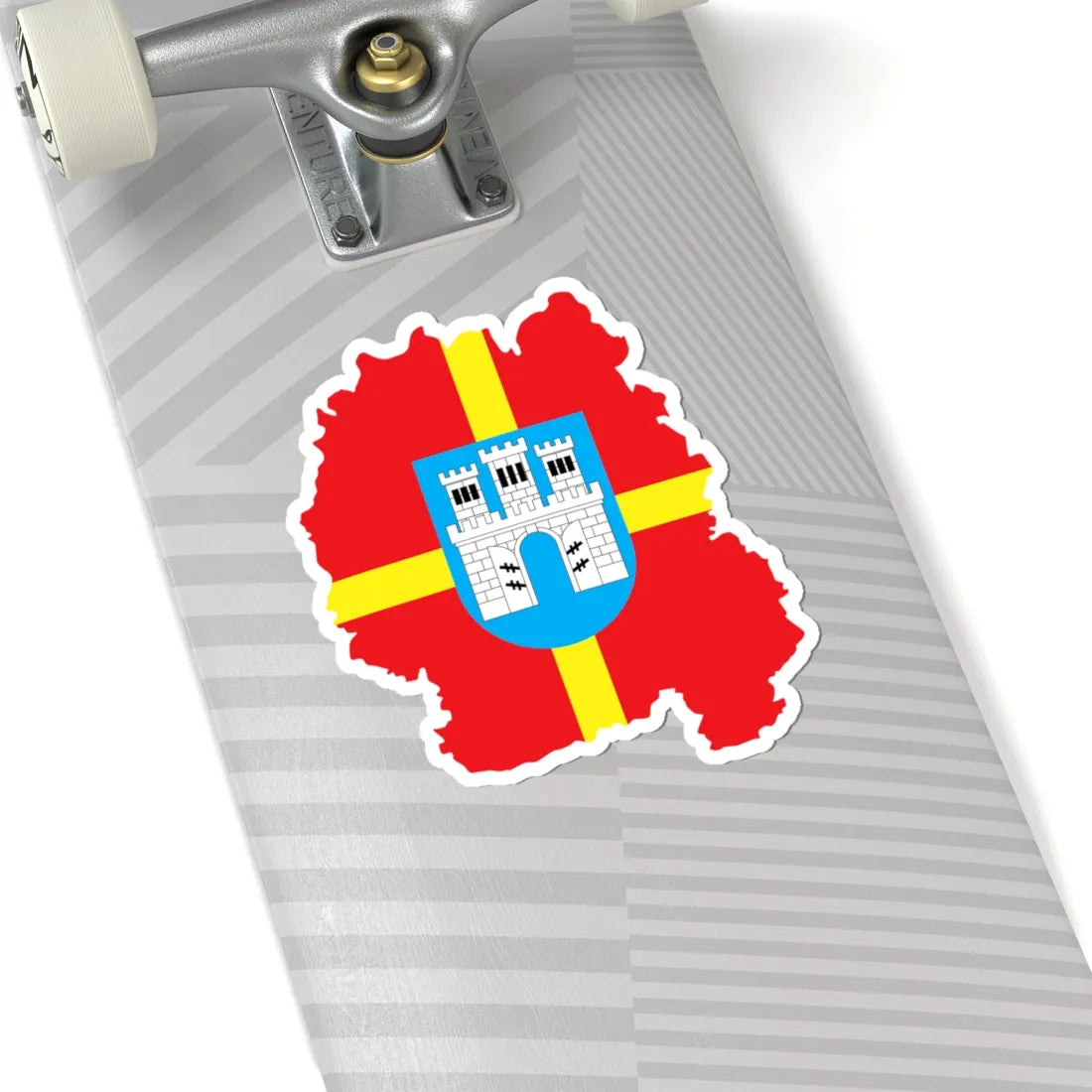 Flag-map of Zhytomyr Oblast (Ukraine) STICKER Vinyl Kiss-Cut Decal - The Sticker Space