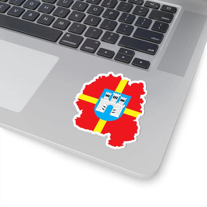 Flag-map of Zhytomyr Oblast (Ukraine) STICKER Vinyl Kiss-Cut Decal - The Sticker Space