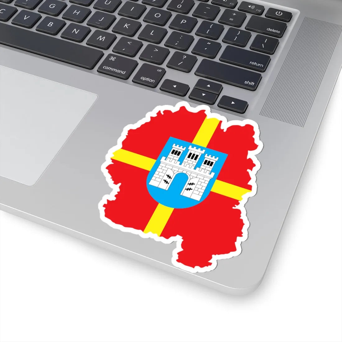 Flag-map of Zhytomyr Oblast (Ukraine) STICKER Vinyl Kiss-Cut Decal - The Sticker Space