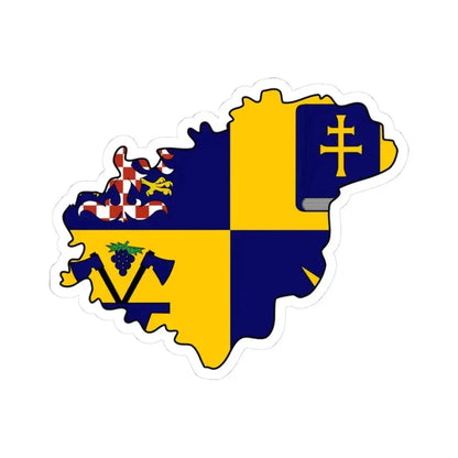 Flag-map of Zlin Region (Czech Republic) STICKER Vinyl Kiss-Cut Decal 3 Inch White - The Sticker Space